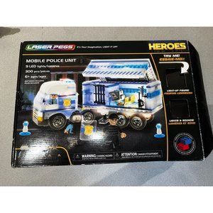 Laser Pegs Heroes Mobile Police Unit 300 pcs 9 LED Lights 18602